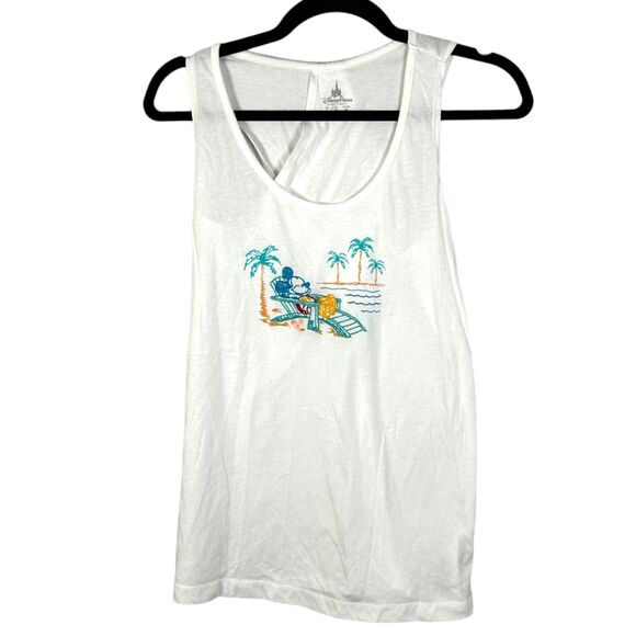 Disney Parks Mickey Mouse Beach Embroidered Tank Top Women's Size Small - Picture 1 of 6